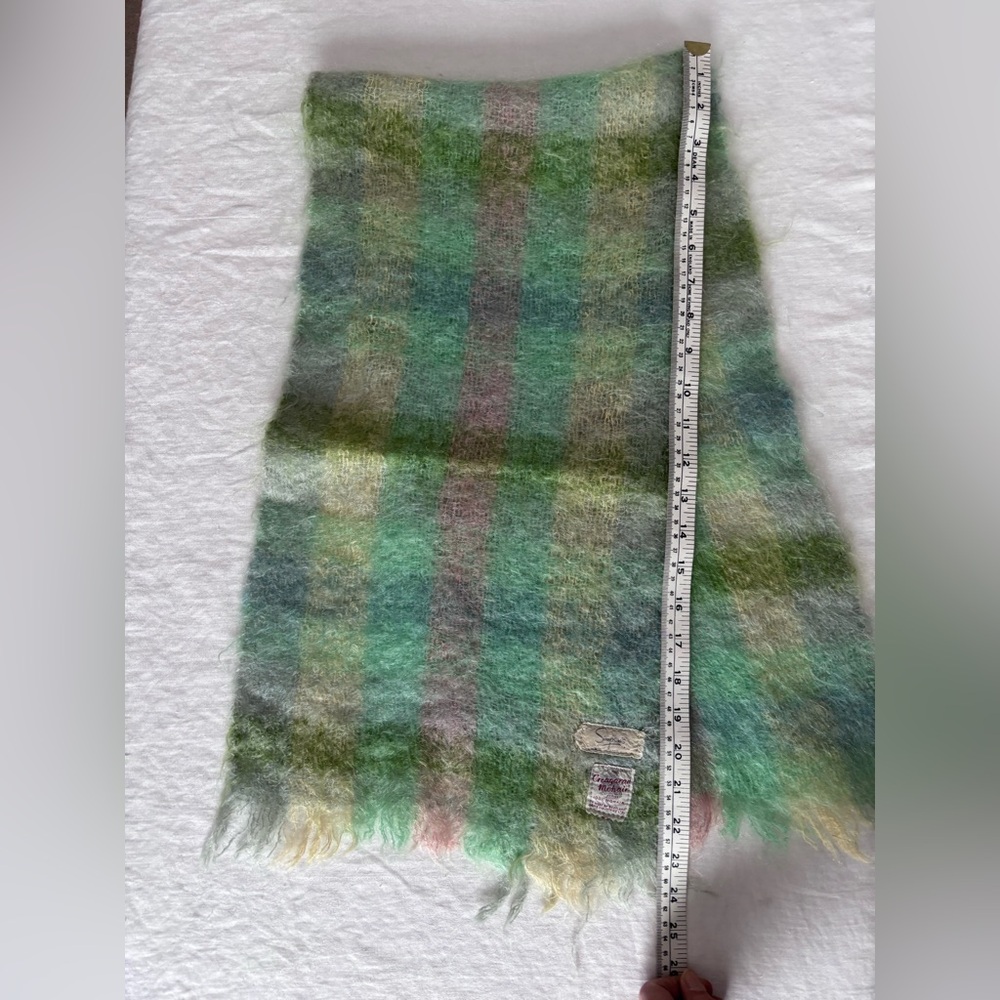 Vintage Simpsons Creagaran Mill 100% Mohair From Scotland Multicolour 46”x11” - Picture 5 of 10